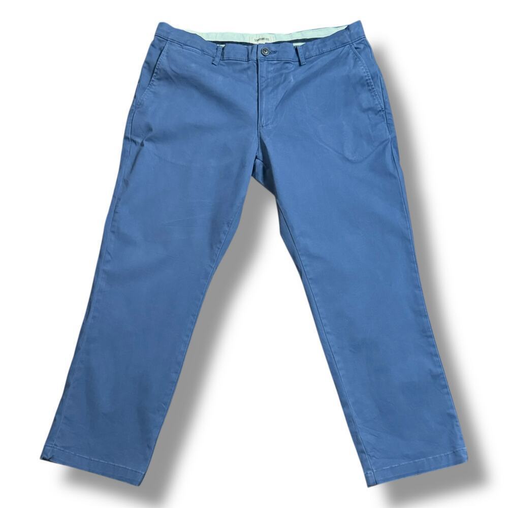 GOODTHREADS Chinos Mens Slate Blue Flat Front Slim Pants Size 36/28